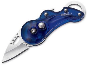 Buck Knives-0756BLS-B Transport Folding  Keychain  Pocket Knife, 1-1/4'' Drop Point Blade, Blue Nylon Handles,  With Lanyard Hole, Discontinued, Rare