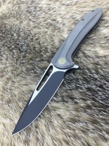 We Knife Co. - 615H ,Cirrus Folding Flipper , 3.75'' S35VN Satin Blade , Grey Titanium Handles , W/ Pocket Clip