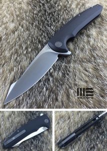 We Knife Co. - 617B , Flipper Folding Knife , Black G-10 Handles , 3.8'' D2 Blade , W/ Pocket Clip