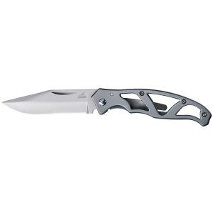 Gerber Knives-22-08485 Mini Paraframe Folding Pocket Knife, 2.22'' Plain Blade, W/ Pocket Clip, Stainless Steel Handles