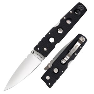 Cold Steel Knives-11HCL , Hold Out II , Tactical  Folding Knife, 4'' CTX-XHP Plain Blade, Black G-10 Handles , W/ Pocket Clip
