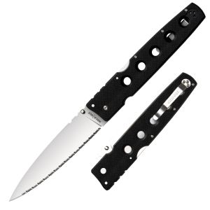 Cold Steel Knives-11HCXLS , Hold Out 1 Folding Knife,  Black G-10 Handles , 6'' Serrated Blade , W/ Pocket Clip