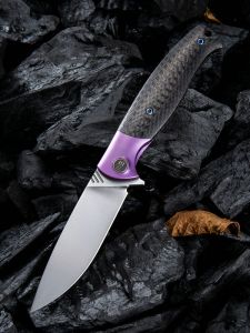 WE KNIFE CO - 901A , Deacon , Bohler M390 , 6AL4V Titanium with Carbon Fiber Inlay
