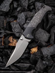 WE KNIFE CO -920B , Blocao , CPM S35VN ,Black 6AL4V Titanium With Carbon Fiber Inlay