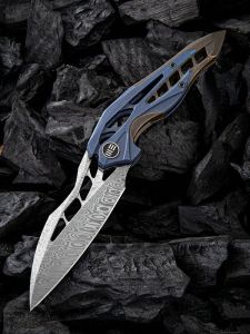 WE KNIFE CO -906DS-1 , Arrakis ,6AL4V Titanium ,Heimskringla Damasteel, Tip-Up, Right Carry