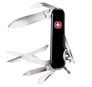 Wenger Knives- 16132 - Traveler Black Multi Tool Knife ( 2.5" Stainless Steel Blade, Wire Stripper, Scissor )