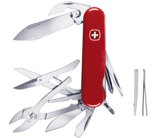 Wenger Knives-16903  , Tradesman Red Swiss Army Pocket Knife,1.65'' Utility Clip Point Blade, Multitool, Can Opener, Rare, Discontinued