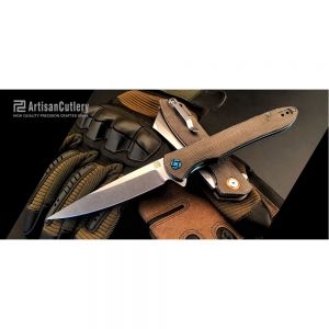 Artisan Cutlery Shark ATZ-1707P D2 Blade Micarta Handle Folding Knives