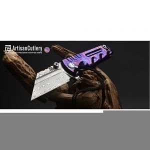 Artisan Cutlery Proponent ATZ-1820GSD Damascus Blade Titanuim Damascus Handle Folding Knives