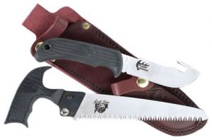 OUTDOOR EDGE- TP-1 -TROPHY-PAK (Knife Shaw Combo With leather Sheath Fixed blade Knife ( 3.5" Stainless Steel)