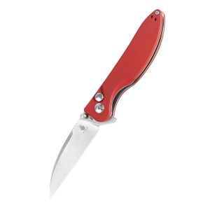 Kizer Vanguard Swaggs Swayback Button Lock knife Red G-10 V3566N3 (2.99" SW)