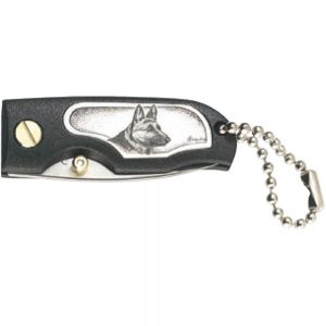 JUNGLEE - K02082 - German Shepherd - Folding Pocket Knife -(1 5/8" 420-J2 Stainless Steel Blade ) - Lightweight - Aluminum Scales