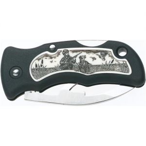 JUNGLEE - K02093 - Folding Pocket Knife - (2 1/4" AUS-6 Stainless Steel Blade) - Scrimshaw Look Handle design - Lockback Safety