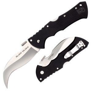 Cold Steel Knives-22BT , Black Talon II  Folding Tactical Knife ,  Black G-10 Handles , 4''  Plain Blade , W/ Pocket Clip