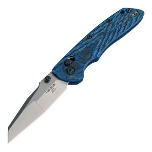 Deka Manual Folder: 3.25" Clip Point Blade - Tumbled Finish, G-Mascus Blue Lava G10 Frame