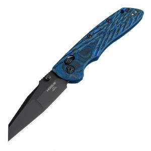 Deka Manual Folder (MGE Exclusive): 3.25" Wharncliffe Blade - Black Cerakote Finish, G-Mascus Blue Lava G10 Frame