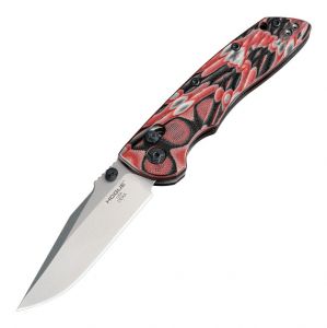 Deka Manual Folder (KnifeCenter Exclusive): 3.25" Clip Point Blade - Tumbled Finish, G-Mascus Red Lava G10 Frame