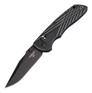 Deka Manual Folder: 3.25" Clip Point Blade - Black Cerakote Finish, Solid Black G10 Frame