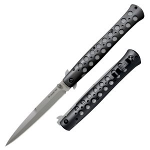 Cold Steel Knives-26ACSTX , 6'' Ti-Lite Tactical Pocket Knife , Black 7075 Aluminum Handles , 6'' Plain Blade , W/ Pocket Clip