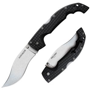 Cold Steel Knives-29TXCV , Voyager Vaquero X Large Tactical Folding Knife ,  Lockback , 5.5'' Plain Blade , Black Polymer Handles, W/ Pocket Clip