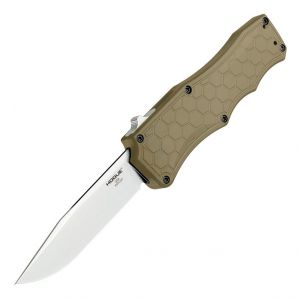 Exploit OTF Automatic (MGE Exclusive): 3.5" Clip Point Blade - Tumbled Finish, Matte FDE Aluminum Frame