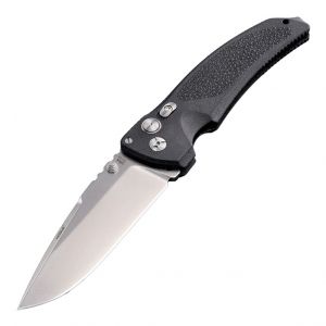 EX-03 Manual Folder: 3.5" Drop Point Blade - Tumbled Finish, Matte Black Polymer Frame