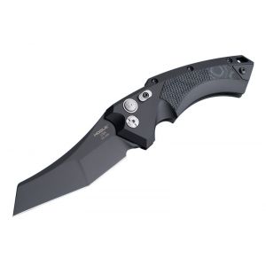 EX-A05 Automatic Folder: 4.0" Wharncliffe Blade - Black Cerakote Finish, Matte Black Aluminum Frame & G-Mascus Black G10 Inserts