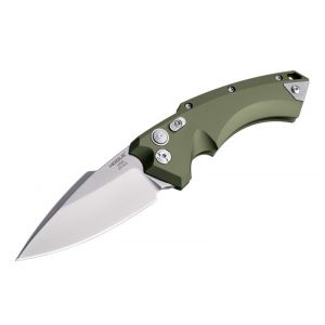EX-A05 Automatic Folder: 4.0" Spear Point Blade - Tumbled Finish, Matte FDE Aluminum Frame