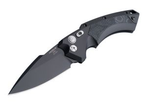 Hogue Knives - 34519 , EX-A05 , Automatic Folding Knife , 4''Black Blade , Aluminum Frame  , W/ Pocket Clip