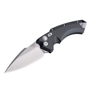 EX-A05 Automatic Folder: 3.5" Spear Point Blade - Tumbled Finish, Matte Black Aluminum Frame