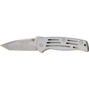 Smith & Wesson- SW3500S - Lock Pocket Knife - Frame -  ( 3.75" Serrated Tanto Blade , Stainless Steel Silver Handle )