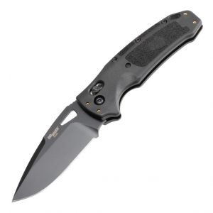 K320™ Nitron Manual Folder: 3.5" Drop Point Blade - Black Cerakote Finish, Black Polymer Frame