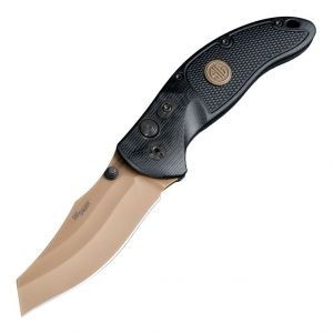 SIG EX-04 Emperor Scorpion Manual Folder: 3.5" Wharncliffe Blade - FDE PVD Finish, Solid Black G10 Frame