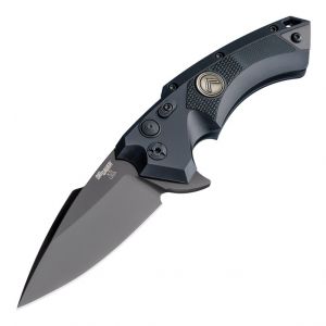 SIG X5 LEGION Manual Flipper: 3.5" Spear Point Blade - Grey Cerakote Finish, Matte Black Aluminum Frame & Solid Black G10 Inserts