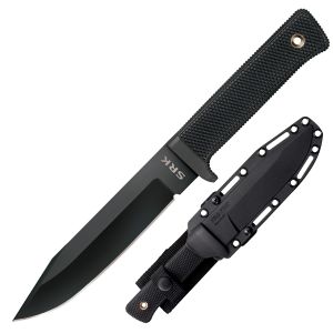 Cold Steel Knives-38CKC ,  3V SRK ,  Search  Rescue Tactical Knife , 6'' Black Plain Blade ,   Rubber Handles, W/ Kydex Sheath