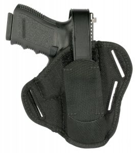 BLACKHAWK- 40PC00BK-R - 3-Slot Ambidextrous Black Pancake Holster - Fits 2"- 3" Barrel/Small/Medium Double Action Revolvers