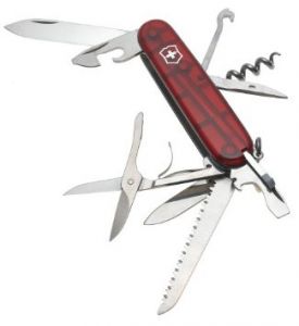 Victorinox - 53205 -  Swiss Army Huntsman - Ruby Handle - multi tool - Folding  Pocket Knife - Scissors, Screwdriver Included