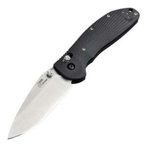 Doug Ritter RSK MKI-G2 Folder (Knifeworks Exclusive): 3.44" Drop Point Blade - Tumbled Finish, Solid Black G10 Scales