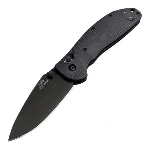 Doug Ritter RSK MKI-G2 Folder (Knifeworks Exclusive): 3.44" Drop Point Blade - Black Cerakote Finish, Solid Black G10 Scales