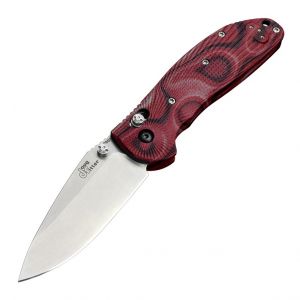 Doug Ritter Mini-RSK MKI-G2 Folder (Knifeworks Exclusive): 2.9" Drop Point Blade - Tumbled Finish, G-Mascus Red G10 Scales