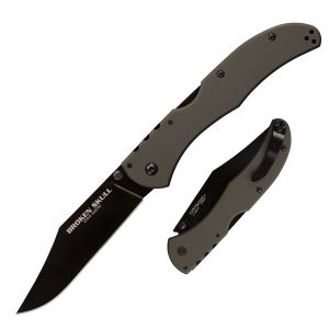 Cold Steel Knives-  54SBG , Broken Skull  III  , Tactical Pocket Knife , OD Green G-10 Handles , Designed By Steve  Austin , 4'' DLC  Coating Blade , W/ Pocket Clip