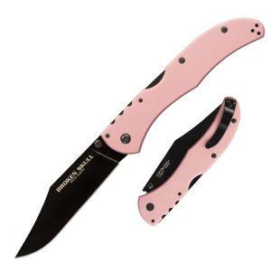 Cold Steel Knives-54SBPK ,   Broken Skull VI  , Pocket Knife Designed By Steve Austin , Pink G-10 Handles , 4'' Plain DLC  Coated Blade , W/ Pocket Clip