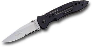 CRKT - 6763 Point Guard Folding Pocket Knife, 3.50'' Part Serrated Blade, Zytel Scales, Stainless Steel Pocket Clip