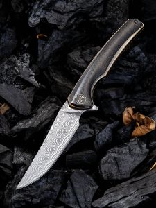 WE KNIFE CO - 704DS(Damasteel Blade) , Damasteel HAKKAPELLA , Carbon Fiber