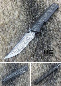 WE KNIFE CO - 710DS(Straight Up) , Damasteel BIFROST , 6AL4V Titanium