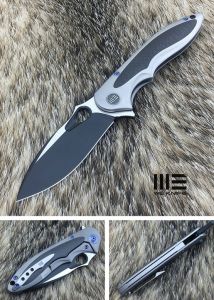 WE KNIFE CO - 716E , Zephyr , Bohler M390 , 6AL4V Titanium Inlay Carbon Fiber