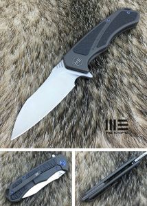 WE KNIFE CO -801F - Minitor , 6AL4V Titanium Inlay Carbon Fiber