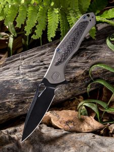 WE KNIFE CO - 804C , Vapor , CPM-S35VN , 6AL4V Titanium Inlay Carbon Fiber