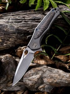 WE KNIFE CO - 804D , Vapor , CPM-S35VN , 6AL4V Titanium Inlay Carbon Fiber