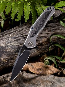 WE KNIFE CO - 804E , Vapor , CPM-S35VN , 6AL4V Titanium Inlay Carbon Fiber